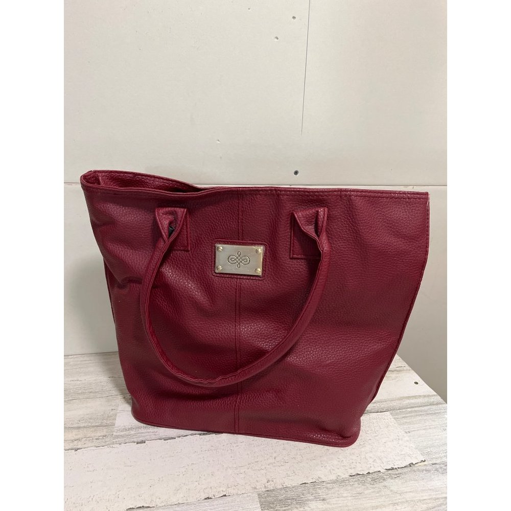 Essence of Beauty burgundy 13x16.5x4.5 tote bag